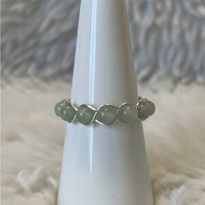 Green aventurine wire wrapped ring. Bezel Wrap Ring Size 7.